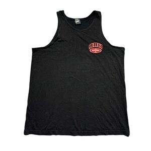 Vintage 90s SRH Spade Logo Tank Top Black Red Mens XL Skate Surf Moto Streetwear